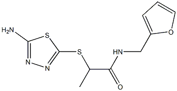 2-[(5-amino-1,3,4-thiadiazol-2-yl)sulfanyl]-N-(furan-2-ylmethyl)propanamide 结构式