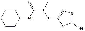 2-[(5-amino-1,3,4-thiadiazol-2-yl)sulfanyl]-N-cyclohexylpropanamide 结构式