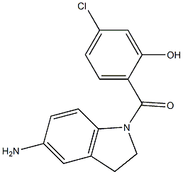 2-[(5-amino-2,3-dihydro-1H-indol-1-yl)carbonyl]-5-chlorophenol 结构式