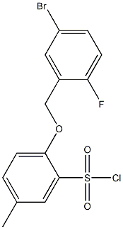 2-[(5-bromo-2-fluorophenyl)methoxy]-5-methylbenzene-1-sulfonyl chloride 结构式