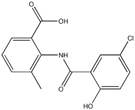 2-[(5-chloro-2-hydroxybenzene)amido]-3-methylbenzoic acid 结构式