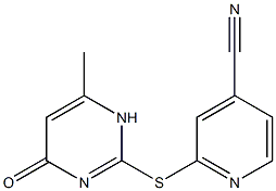 2-[(6-methyl-4-oxo-1,4-dihydropyrimidin-2-yl)sulfanyl]pyridine-4-carbonitrile 结构式