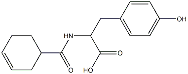 2-[(cyclohex-3-en-1-ylcarbonyl)amino]-3-(4-hydroxyphenyl)propanoic acid 结构式