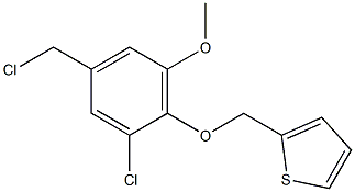 2-[2-chloro-4-(chloromethyl)-6-methoxyphenoxymethyl]thiophene 结构式