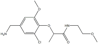 2-[4-(aminomethyl)-2-chloro-6-methoxyphenoxy]-N-(2-methoxyethyl)propanamide 结构式