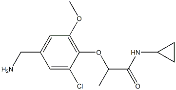 2-[4-(aminomethyl)-2-chloro-6-methoxyphenoxy]-N-cyclopropylpropanamide 结构式