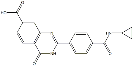 2-[4-(cyclopropylcarbamoyl)phenyl]-4-oxo-3,4-dihydroquinazoline-7-carboxylic acid 结构式