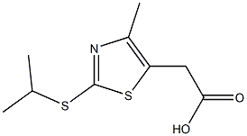 2-[4-methyl-2-(propan-2-ylsulfanyl)-1,3-thiazol-5-yl]acetic acid 结构式