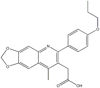 2-[8-methyl-6-(4-propoxyphenyl)-2H-[1,3]dioxolo[4,5-g]quinolin-7-yl]acetic acid 结构式