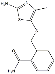 2-{[(2-amino-4-methyl-1,3-thiazol-5-yl)thio]methyl}benzamide 结构式