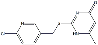 2-{[(6-chloropyridin-3-yl)methyl]sulfanyl}-6-methyl-1,4-dihydropyrimidin-4-one 结构式