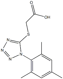 2-{[1-(2,4,6-trimethylphenyl)-1H-1,2,3,4-tetrazol-5-yl]sulfanyl}acetic acid 结构式