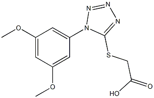 2-{[1-(3,5-dimethoxyphenyl)-1H-1,2,3,4-tetrazol-5-yl]sulfanyl}acetic acid 结构式