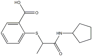 2-{[1-(cyclopentylcarbamoyl)ethyl]sulfanyl}benzoic acid 结构式