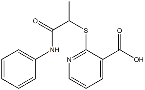 2-{[1-(phenylcarbamoyl)ethyl]sulfanyl}pyridine-3-carboxylic acid 结构式