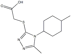 2-{[5-methyl-4-(4-methylcyclohexyl)-4H-1,2,4-triazol-3-yl]sulfanyl}acetic acid 结构式