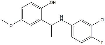 2-{1-[(3-chloro-4-fluorophenyl)amino]ethyl}-4-methoxyphenol 结构式