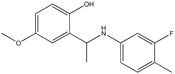 2-{1-[(3-fluoro-4-methylphenyl)amino]ethyl}-4-methoxyphenol 结构式