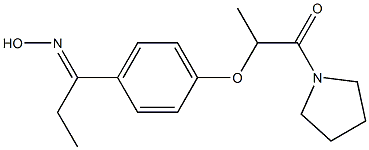 2-{4-[1-(hydroxyimino)propyl]phenoxy}-1-(pyrrolidin-1-yl)propan-1-one 结构式