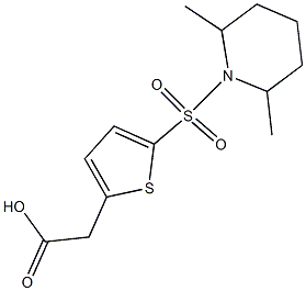 2-{5-[(2,6-dimethylpiperidine-1-)sulfonyl]thiophen-2-yl}acetic acid 结构式