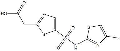 2-{5-[(4-methyl-1,3-thiazol-2-yl)sulfamoyl]thiophen-2-yl}acetic acid 结构式