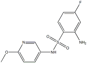 2-amino-4-fluoro-N-(6-methoxypyridin-3-yl)benzene-1-sulfonamide 结构式