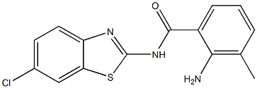 2-amino-N-(6-chloro-1,3-benzothiazol-2-yl)-3-methylbenzamide 结构式