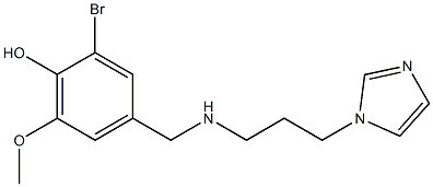 2-bromo-4-({[3-(1H-imidazol-1-yl)propyl]amino}methyl)-6-methoxyphenol 结构式