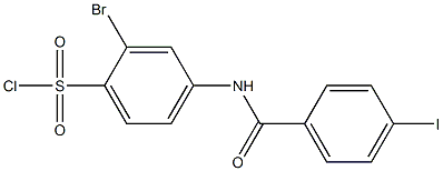 2-bromo-4-[(4-iodobenzene)amido]benzene-1-sulfonyl chloride 结构式