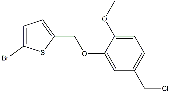 2-bromo-5-[5-(chloromethyl)-2-methoxyphenoxymethyl]thiophene 结构式
