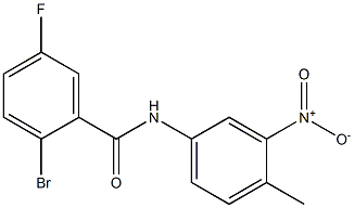 2-bromo-5-fluoro-N-(4-methyl-3-nitrophenyl)benzamide 结构式