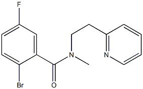 2-bromo-5-fluoro-N-methyl-N-[2-(pyridin-2-yl)ethyl]benzamide 结构式