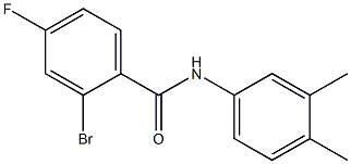 2-bromo-N-(3,4-dimethylphenyl)-4-fluorobenzamide 结构式