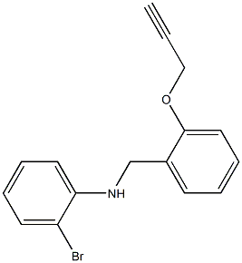 2-bromo-N-{[2-(prop-2-yn-1-yloxy)phenyl]methyl}aniline 结构式