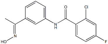 2-chloro-4-fluoro-N-{3-[1-(hydroxyimino)ethyl]phenyl}benzamide 结构式