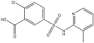 2-chloro-5-[(3-methylpyridin-2-yl)sulfamoyl]benzoic acid 结构式