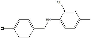 2-chloro-N-[(4-chlorophenyl)methyl]-4-methylaniline 结构式