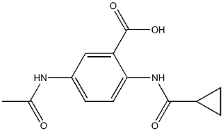 2-cyclopropaneamido-5-acetamidobenzoic acid 结构式
