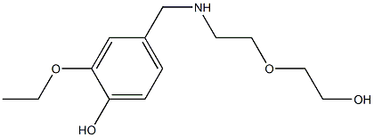 2-ethoxy-4-({[2-(2-hydroxyethoxy)ethyl]amino}methyl)phenol 结构式