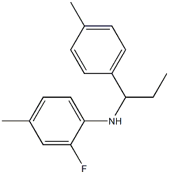 2-fluoro-4-methyl-N-[1-(4-methylphenyl)propyl]aniline 结构式