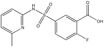 2-fluoro-5-[(6-methylpyridin-2-yl)sulfamoyl]benzoic acid 结构式