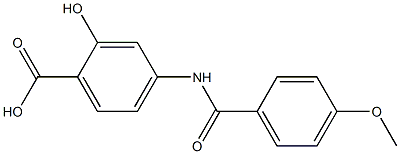 2-hydroxy-4-[(4-methoxybenzoyl)amino]benzoic acid 结构式