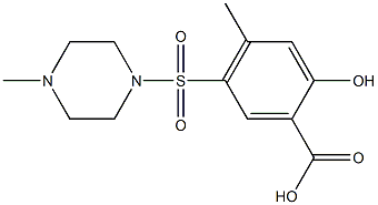 2-hydroxy-4-methyl-5-[(4-methylpiperazine-1-)sulfonyl]benzoic acid 结构式