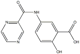 2-hydroxy-5-[(pyrazin-2-ylcarbonyl)amino]benzoic acid 结构式