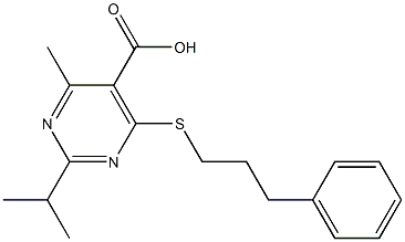 2-isopropyl-4-methyl-6-[(3-phenylpropyl)thio]pyrimidine-5-carboxylic acid 结构式