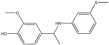 2-methoxy-4-(1-{[3-(methylsulfanyl)phenyl]amino}ethyl)phenol 结构式