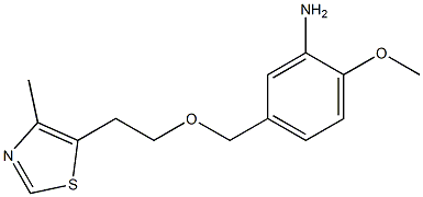 2-methoxy-5-{[2-(4-methyl-1,3-thiazol-5-yl)ethoxy]methyl}aniline 结构式