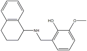 2-methoxy-6-[(1,2,3,4-tetrahydronaphthalen-1-ylamino)methyl]phenol 结构式