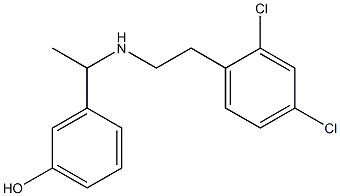 3-(1-{[2-(2,4-dichlorophenyl)ethyl]amino}ethyl)phenol 结构式