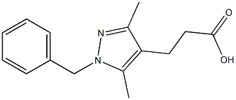 3-(1-benzyl-3,5-dimethyl-1H-pyrazol-4-yl)propanoic acid 结构式